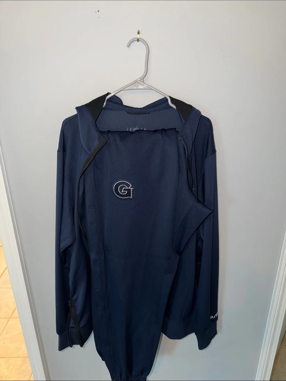 Georgetown Men's Navy Full-Zip Performance Hoodie Jacket & Snap Away Pants